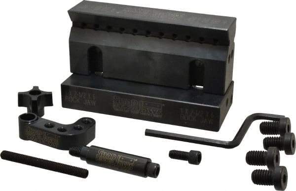 Snap Jaws - 6" Wide x 1-1/8" High x 1/8" Thick, V-Groove Vise Jaw - Steel, Fixed Jaw, Compatible with 6" Vises - Exact Industrial Supply