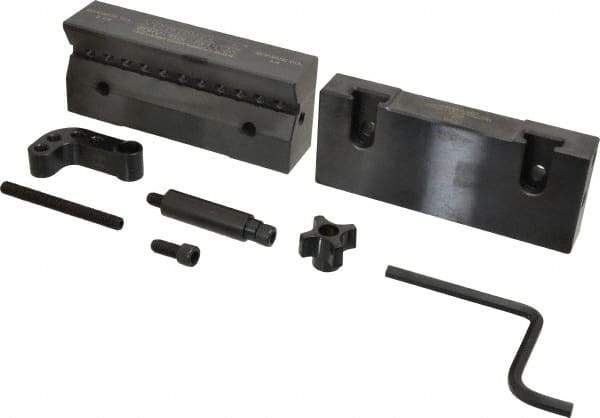 Snap Jaws - 6" Wide x 3-1/8" High x 1" Thick, V-Groove Vise Jaw - Steel, Fixed Jaw, Compatible with 6" Vises - Exact Industrial Supply