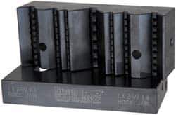 Snap Jaws - 6" Wide x 1-1/8" High x 1/16" Thick, V-Groove Vise Jaw - Steel, Fixed Jaw, Compatible with 6" Vises - Exact Industrial Supply