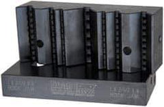 Snap Jaws - 6" Wide x 1-1/8" High x 1/16" Thick, V-Groove Vise Jaw - Steel, Fixed Jaw, Compatible with 6" Vises - Exact Industrial Supply