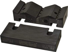 Snap Jaws - 6" Wide x 2-1/2" High x 1-1/2" Thick, V-Groove Vise Jaw - Steel, Fixed Jaw, Compatible with 6" Vises - Exact Industrial Supply
