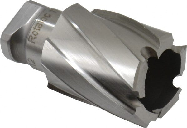 Annular Cutter: 15/16″ Dia, 3/4″ Depth of Cut, Cobalt 5/8″ Shank Dia, Rotaloc Twist-Style Shank, Bright/Uncoated