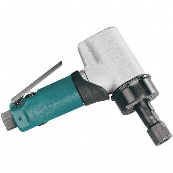 Dynabrade - 1/4" Collet, Angle Handle, Air Angle Die Grinder - 20,000 RPM, Front Exhaust, 36 CFM, 0.7 hp, 90 psi, 1/4 NPT Inlet - Exact Industrial Supply