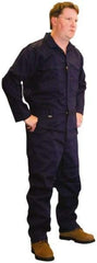 Stanco Safety Products - Size M, Navy Blue, Zipper, Flame Resistant/Retardant Coverall - 38 to 40" Chest, Indura, 7 Pockets, Elastic Waistband, Full Action Back, 2-Way Concealed Zipper - Exact Industrial Supply