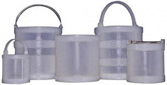 Made in USA - Round Polypropylene Dipping Basket - 3/16" Perforation, 10" Wide - Exact Industrial Supply