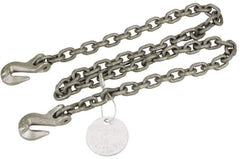 Pewag - 5' Long, 12,000 Lb Basket Capacity, 12,000 Lb Vertical Capacity, Alloy Steel Web Sling - SGG Chain Sling, 1/2" Diam Chain, Silver (Color), with 2 Grab Hooks - Exact Industrial Supply