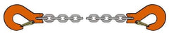 Pewag - 10' Long, 12,000 Lb Basket Capacity, 12,000 Lb Vertical Capacity, Alloy Steel Web Sling - SSS Chain Sling, 1/2" Diam Chain, Silver (Color), with 2 Sling Hooks - Exact Industrial Supply