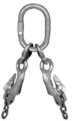 Pewag - 5' Long x 10" Wide, 8,800 Lb Basket Capacity, 8,800 Lb Vertical Capacity, Alloy Steel Web Sling - SOS Chain Sling, 3/8" Diam Chain, Self-Colored, with Sling Hook, Master Link & Shortening Hook - Exact Industrial Supply