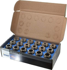 ETM - 18 Piece, 3/32" to 3/4" Capacity, ER Collet Set - Increments of 1mm, Series ER32 - Exact Industrial Supply