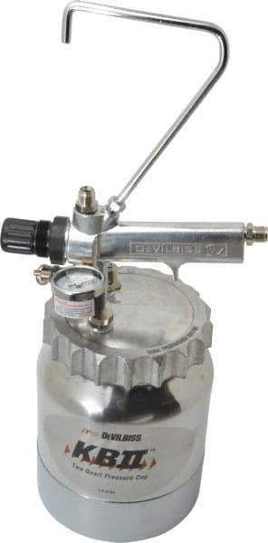 DeVilbiss - Paint Sprayer Cup - 2 Quart Aluminum Pressure Cup, Compatible with Spray Guns - Exact Industrial Supply