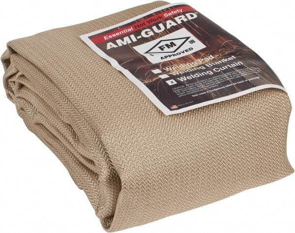 Auburn Mfr - 10' High x 6' Wide x 0.04" Thick Silica Welding Curtain - Tan, Grommet - Exact Industrial Supply