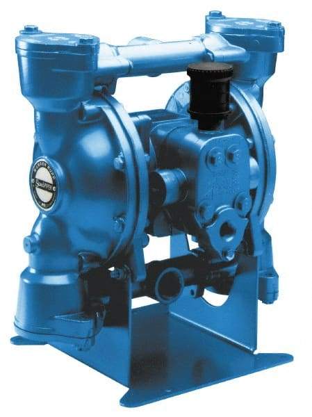 SandPIPER - 1" NPT, Metallic, Air Operated Diaphragm Pump - PTFE Diaphragm, Stainless Steel Housing - Exact Industrial Supply