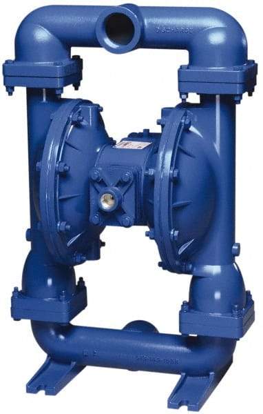 SandPIPER - 1-1/2" NPT, Metallic, Air Operated Diaphragm Pump - PTFE Diaphragm, Aluminum Housing - Exact Industrial Supply