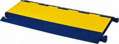 Hubbell Wiring Device-Kellems - 5 Channel, T-Shaped, Drop Over Cable Ramp - 36 Inch Long x 17-1/2 Inch Wide x 1.95 Inch High, Yellow and Blue - Exact Industrial Supply