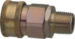 Parker - 1/4 Thread Stainless Steel Hydraulic Hose MPT Fitting - 5,000 psi - Exact Industrial Supply
