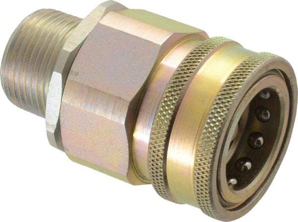 Parker - 1 Thread Steel Hydraulic Hose MPT Fitting - 2,000 psi - Exact Industrial Supply