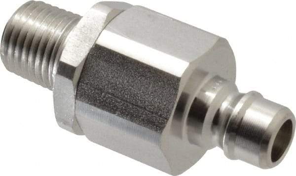 Parker - 1/4 Thread Stainless Steel Hydraulic Hose MPT Fitting - 5,000 psi - Exact Industrial Supply