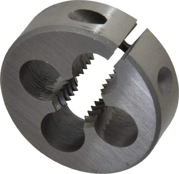 Interstate - 1/2-13 UNC Thread, 1-1/2" Outside Diam High Speed Steel Round Die - Right Hand Thread, Adjustable - Exact Industrial Supply