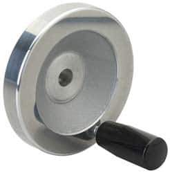 Value Collection - 3.15" Diam, Aluminum Handwheel with Handle - 1.02" Hub Diam - Exact Industrial Supply