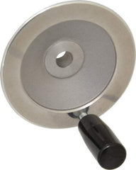 Value Collection - 3.94" Diam, Aluminum Handwheel with Handle - 1.1" Hub Diam - Exact Industrial Supply