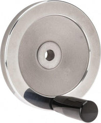 Value Collection - 4.92" Diam, Aluminum Handwheel with Handle - 1.22" Hub Diam - Exact Industrial Supply