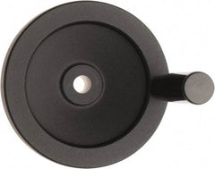 Value Collection - 4.92" Diam, Aluminum Handwheel with Handle - 1.22" Hub Diam - Exact Industrial Supply