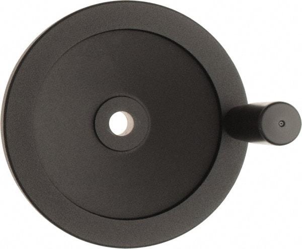 Value Collection - 6.3" Diam, Aluminum Handwheel with Handle - 1.42" Hub Diam - Exact Industrial Supply