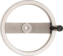 Value Collection - 9.84", 2 Spoke Handwheel with Rectractable Handle - 1.89" Hub, Aluminum, Polished Finish - Exact Industrial Supply
