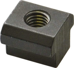 HALDER - M8 Tapped Through T Slot Nut - 11.6mm Slot Width, 18 x 7mm Base Width x Height, 18 x 14mm OAL x Height - Exact Industrial Supply