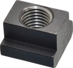 HALDER - M16 Tapped Through T Slot Nut - 17.6mm Slot Width, 28 x 10mm Base Width x Height, 28 x 20mm OAL x Height - Exact Industrial Supply