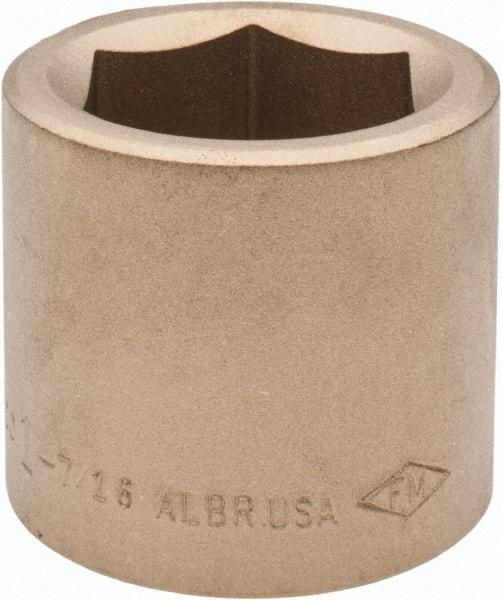 Ampco - 1-7/16", 3/4" Drive, Standard Hand Socket - 6 Points, 2" OAL, Aluminum Bronze - Exact Industrial Supply