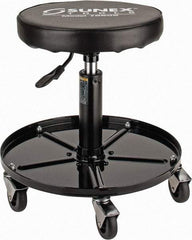 Sunex Tools - 15-1/2 to 20-1/2" High, Adjustable Height Stool - Vinyl Seat, Black - Exact Industrial Supply
