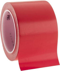 3M - 3" Wide x 5.2 mil Thick Vinyl Floor & Egress Marking Tape - General Traffic, Red, Solid Color - Exact Industrial Supply