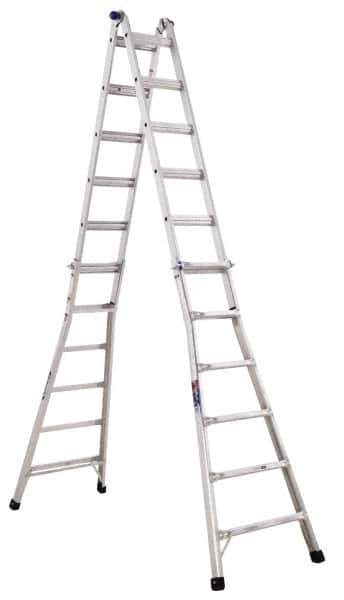 Werner - 26' High, Type IA Rating, Aluminum Extension Ladder - 300 Lb Capacity, 26' Working Length - Exact Industrial Supply