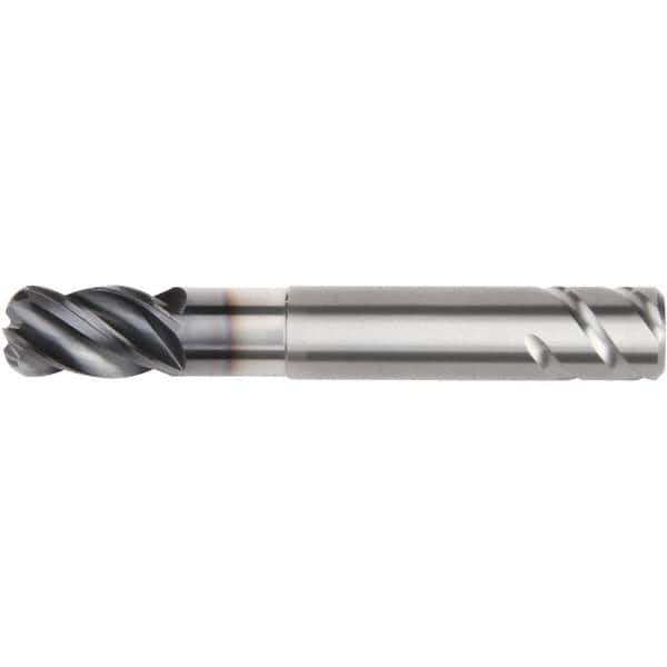 Kennametal - 3/4", 4 Flute, Single End, Solid Carbide, 0.03" Corner Radius End Mill - 5-1/2" OAL, 38° Helix, Right Hand Flute, 1" LOC, Right Hand Cut, 3-1/4" Extended Reach - Exact Industrial Supply