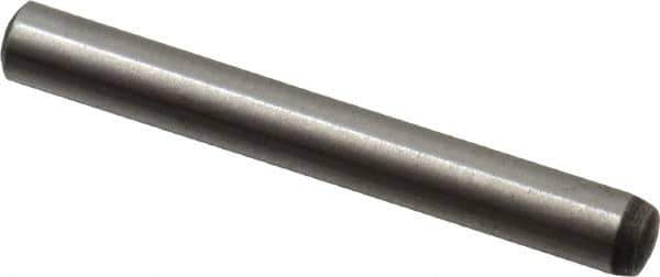 Value Collection - 3mm Diam x 25mm Pin Length Alloy Steel Standard Dowel Pin - C 58-62 Hardness, 3,340 Lb Breaking Strength, 1 Rounded End - Exact Industrial Supply