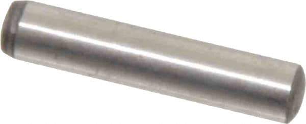 Value Collection - 5mm Diam x 25mm Pin Length Alloy Steel Standard Dowel Pin - C 58-62 Hardness, 9,270 Lb Breaking Strength, 1 Rounded End - Exact Industrial Supply