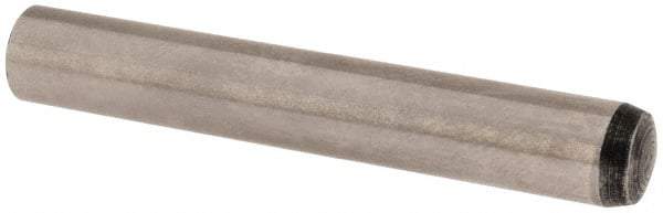 Value Collection - 6mm Diam x 40mm Pin Length Alloy Steel Standard Dowel Pin - C 58-62 Hardness, 13,300 Lb Breaking Strength, 1 Rounded End - Exact Industrial Supply