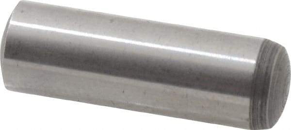 Value Collection - 8mm Diam x 25mm Pin Length Alloy Steel Standard Dowel Pin - C 58-62 Hardness, 23,700 Lb Breaking Strength, 1 Rounded End - Exact Industrial Supply