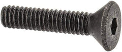 Value Collection - #1-72 UNF Hex Socket Drive, 82° Flat Screw - Alloy Steel, Black Oxide Finish, Fully Threaded, 3/8" OAL - Exact Industrial Supply