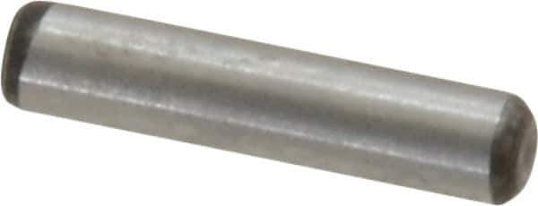 Value Collection - 3/32" Diam x 7/16" Pin Length Alloy Steel Standard Dowel Pin - C 50-58 Hardness, 1,800 Lb Breaking Strength, 1 Beveled & 1 Rounded End - Exact Industrial Supply