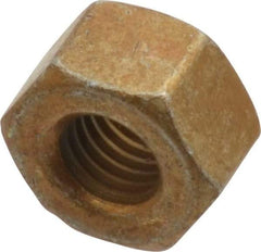 Value Collection - 1/4-28 UNF Steel Right Hand Hex Nut - 7/16" Across Flats, 0.264" High, Zinc Yellow Dichromate Cad & Waxed Finish - Exact Industrial Supply
