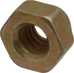 Value Collection - 1/4-20 UNC Grade L9 Hex Lock Nut with Distorted Thread - 7/16" Width Across Flats, 7/32" High, Cadmium Dichromate Finish - Exact Industrial Supply