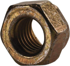 Made in USA - 5/16-24 UNF Grade L9 Hex Lock Nut with Distorted Thread - 1/2" Width Across Flats, 17/64" High, Cadmium Dichromate Finish - Exact Industrial Supply