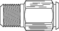 Parker - 1/4" OD, Grade 316Stainless Steel Pipe Coupler Body - 150 Max Working psi, 1/2" Hex, Comp x MNPT Ends - Exact Industrial Supply