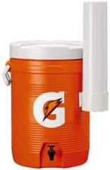 Gatorade - 5 Gal Beverage Cooler - Plastic, Orange/White - Exact Industrial Supply