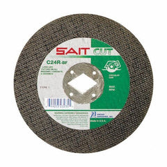 Sait - 6-1/2" 24 Grit Silicon Carbide Cutoff Wheel - 3/32" Thick, 5/8" Arbor, 8,500 Max RPM, Use with Circular Saws - Exact Industrial Supply