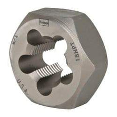 Irwin Hanson - 3/8-18 NPT Thread, Hex Pipe Die - 1-7/16" Outside Diam, Carbon Steel - Exact Industrial Supply