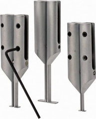 SPI - 6" OAL, Accurate up to 0.001", 0.015 & 0.025" Wide Flange, 0.05, 0.07 & 0.2" Groove Depth, Hard Chrome Steel Caliper Attachment Set - 3 Pieces, 0.4, 5/8 & 1" Bore Depth, For Use with 6" Vernier, Dial & Digital Calipers - Exact Industrial Supply