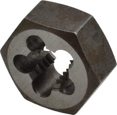 Interstate - 1/2-13 UNC Thread, 1-1/16" Hex, Left Hand Thread, Hex Rethreading Die - Carbon Steel, 1/2" Thick - Exact Industrial Supply